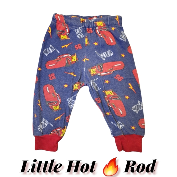Vtg 2014 PJ Bottoms Pants Lightning McQueen Cars Disney Infant 12 Mo - Picture 1 of 4